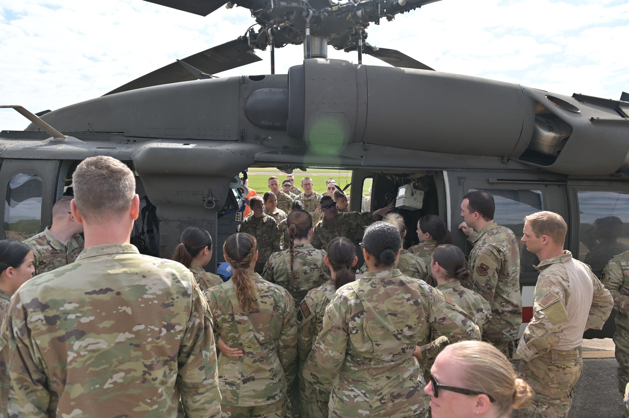 14th Medical Group Airmen listen to a capability briefing.