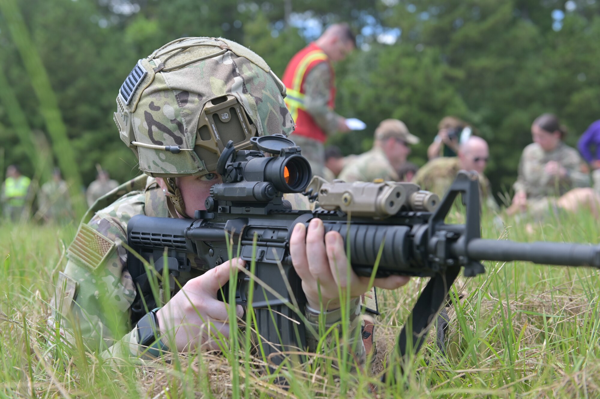 Defenders provide security during a joint medical training exercise.