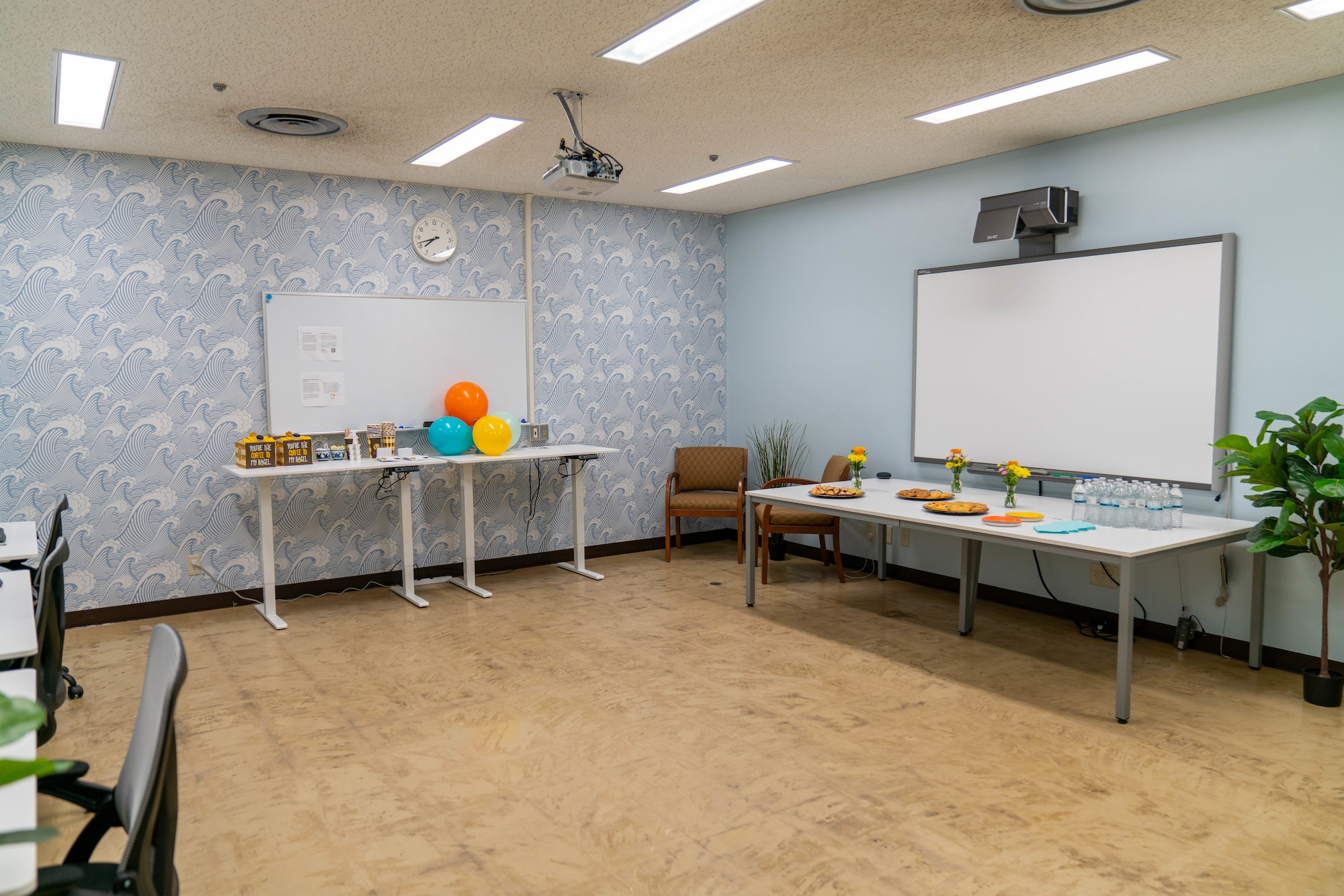 A coworking space is prepared.