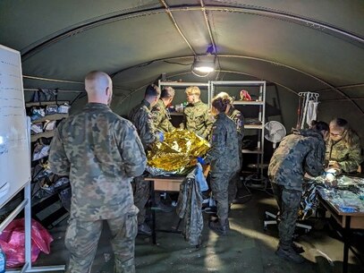 Soldiers assigned to the 421st Medical Battalion (Multifunctional) participated in a technical training exercise during MILITARY DOCTOR 23 at Training Area Jezewo near Lodz, Poland, from July 21-29, 2023.