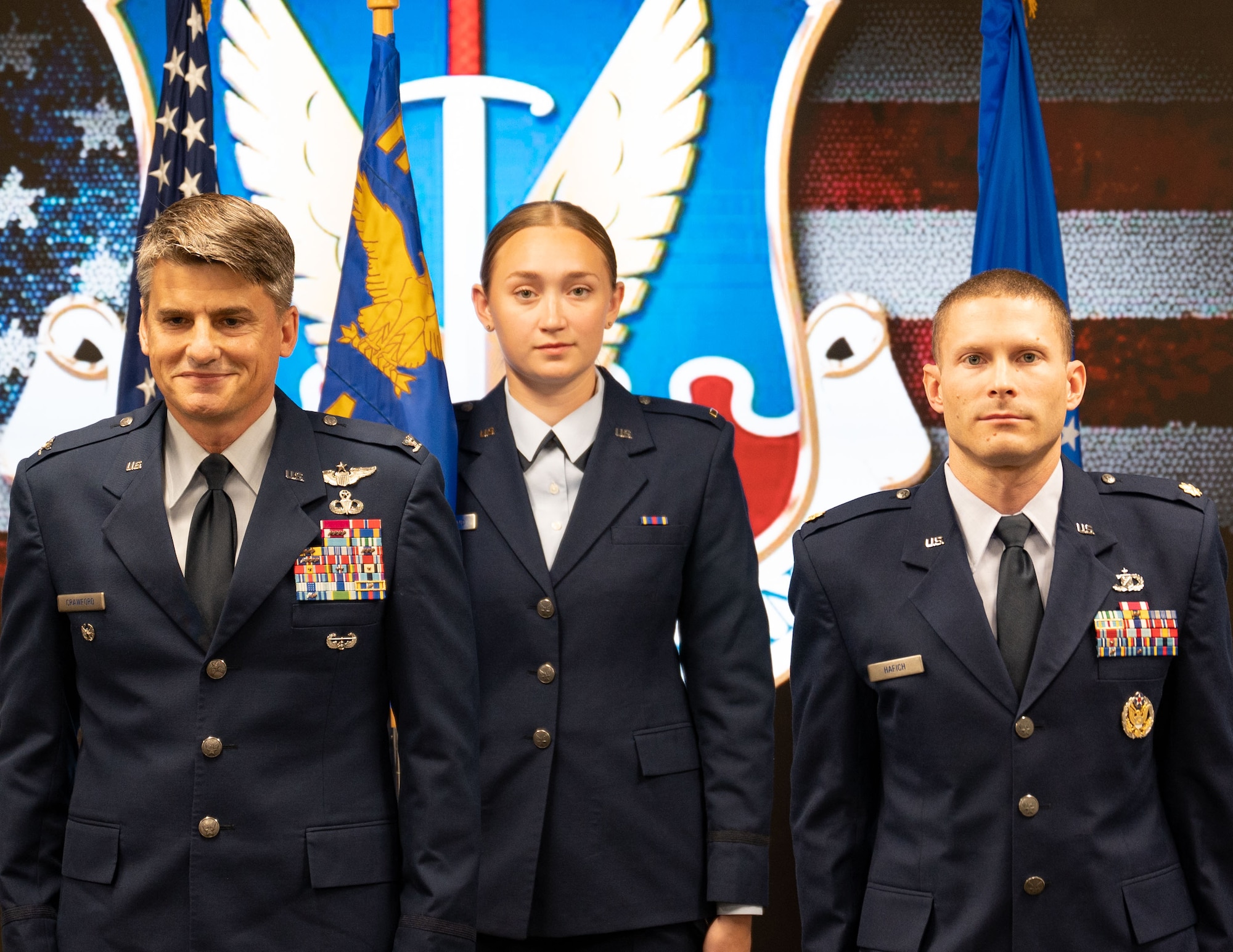 Col. Dan Crawford, Air Combat Command’s Directorate of Plans, Programs, and Requirements and Maj. Micah Hafich, at an activation ceremony
