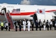 A joint service color guard salutes Japanese Prime Minister Fumio Kishida as he departs the flight line at Joint Base Andrews, Md., Aug. 17, 2023.