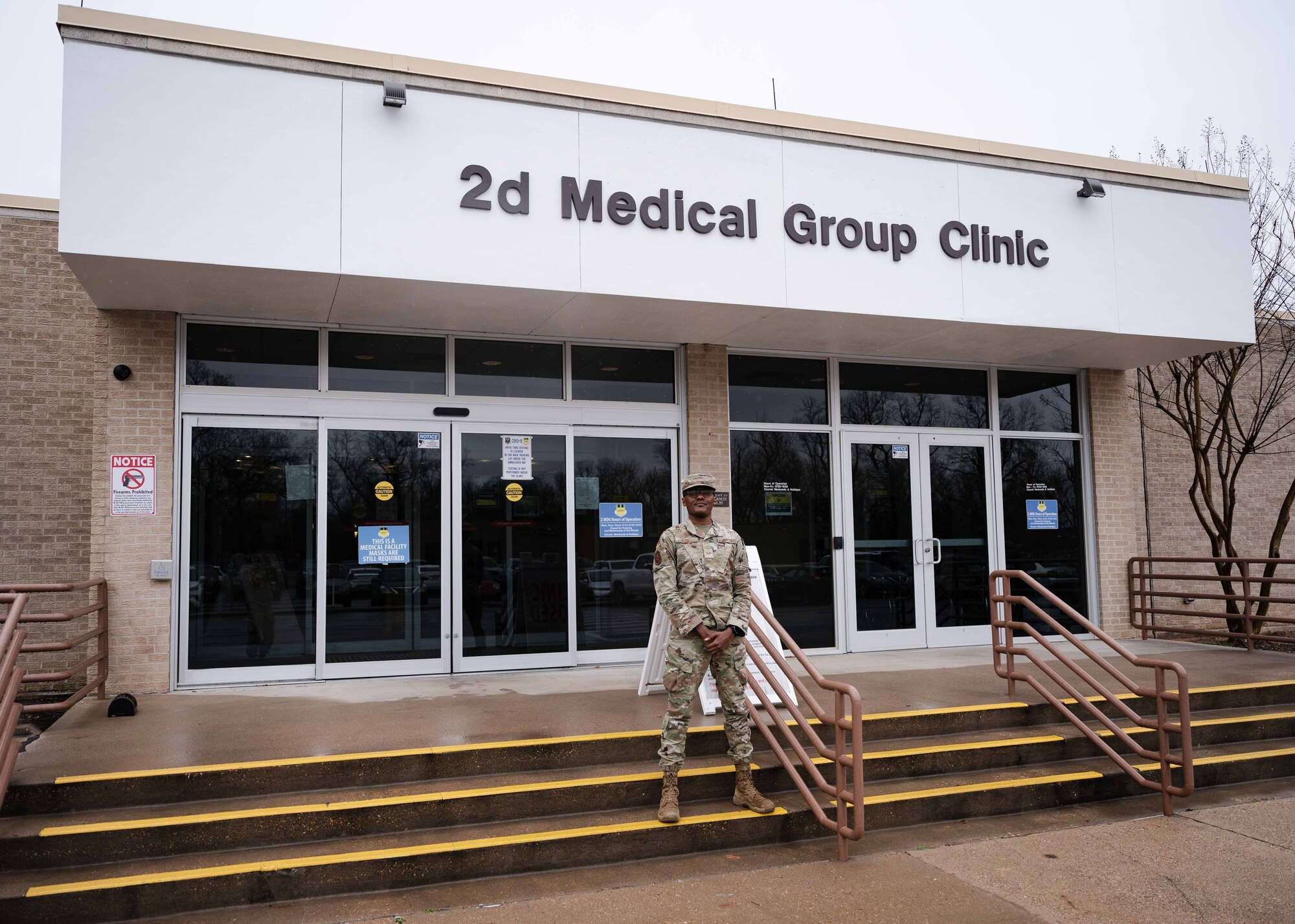 Senior Airman Kiige, 2nd Medical Group mental health technician, stands for a photo at Barksdale Air Force Base, La., Feb. 1, 2023.