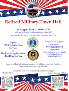 Retired Military Town Hall to inform retired community, families