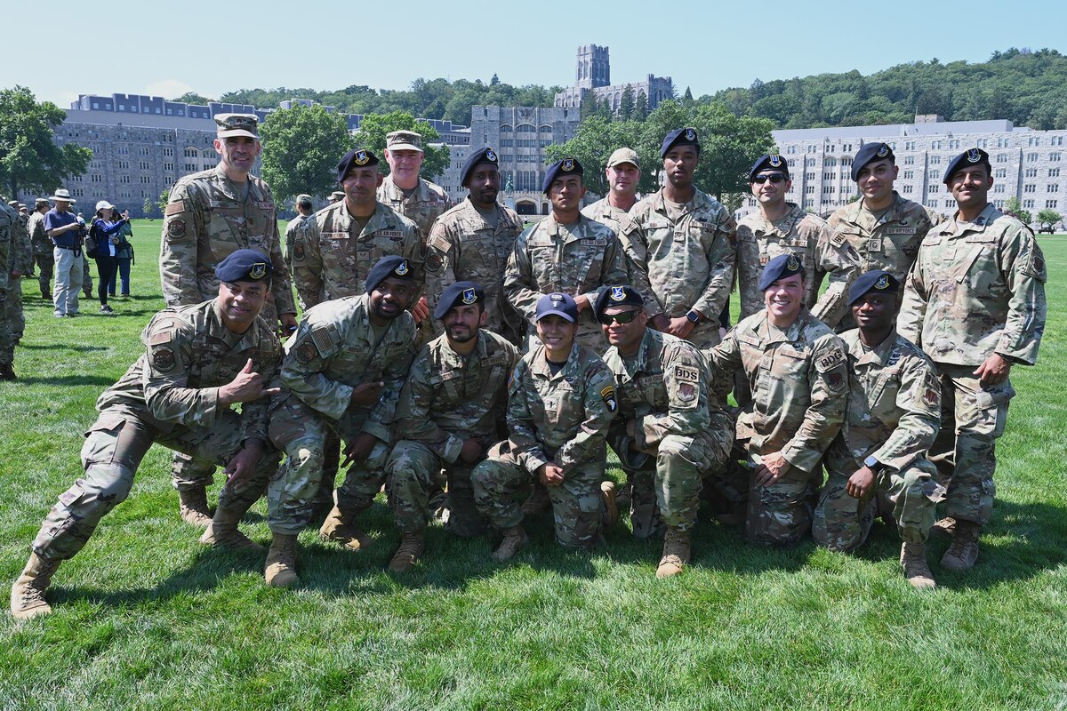 Seven U.S. Airmen assigned to the 105th Base Defense Squadron, 105th Airlift Wing celebrated completion of Air Assault School during a graduation ceremony held at West Point, New York August 6, 2023