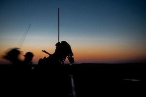airmen conduct close air support training at sunset