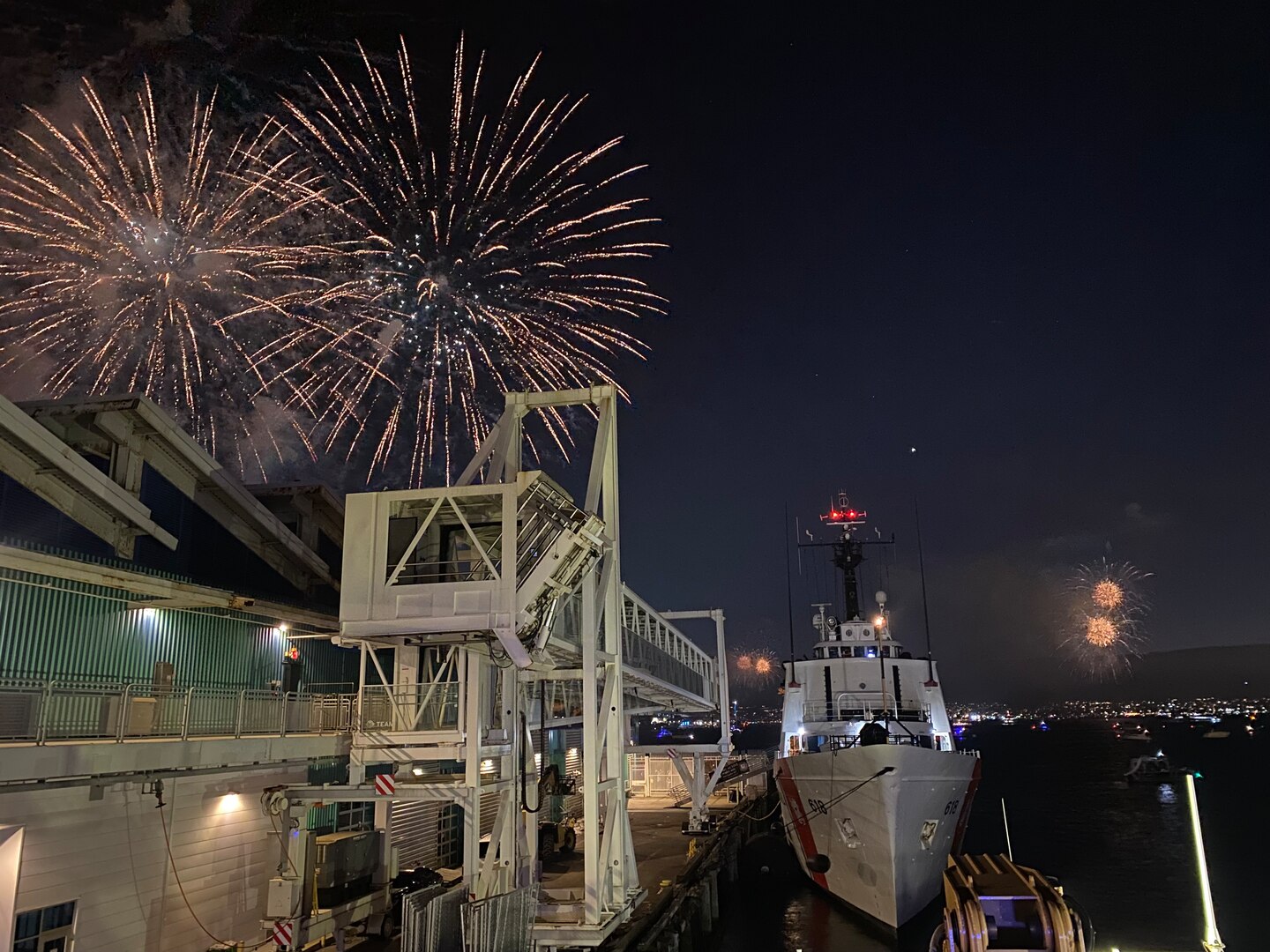 The Coast Guard Cutter Active moors in San Diego, July 4, 2023. The cutter and crew completed a 58-day counternarcotics patrol in the Eastern Pacific Ocean from July to August 2023. (U.S. Coast Guard photo)