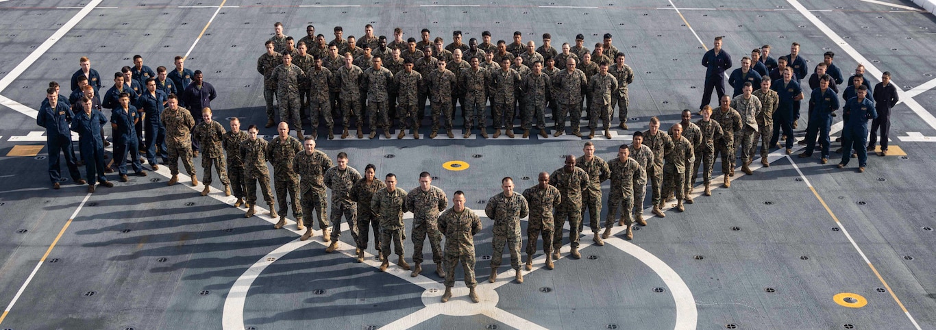 U.S. Marines from Combat Logistics Battalion 8, Combat Logistics Regiment 27, 2nd Marine Logistics Group, pose for a group photo aboard the San Antonio-class amphibious transportation dock USS New York (LPD 21) July 3, 2023. Marines assigned to CLB-8, based out of Camp Lejeune, North Carolina, embarked aboard USS New York during Exercise UNITAS LXIV. UNTAS is the world’s longest-running annual multinational maritime exercise that focuses on enhancing interoperability among multiple nations and joint forces during littoral and amphibious operations in order to build on existing regional partnerships and create new enduring relationships that promote peace, stability, and prosperity in the U.S. Southern Command’s area of responsibility. (U.S. Marine Corps photo by Lance Cpl. Christian Salazar) or (U.S. Marine Corps photo by Lance Cpl. Mary Kohlmann)