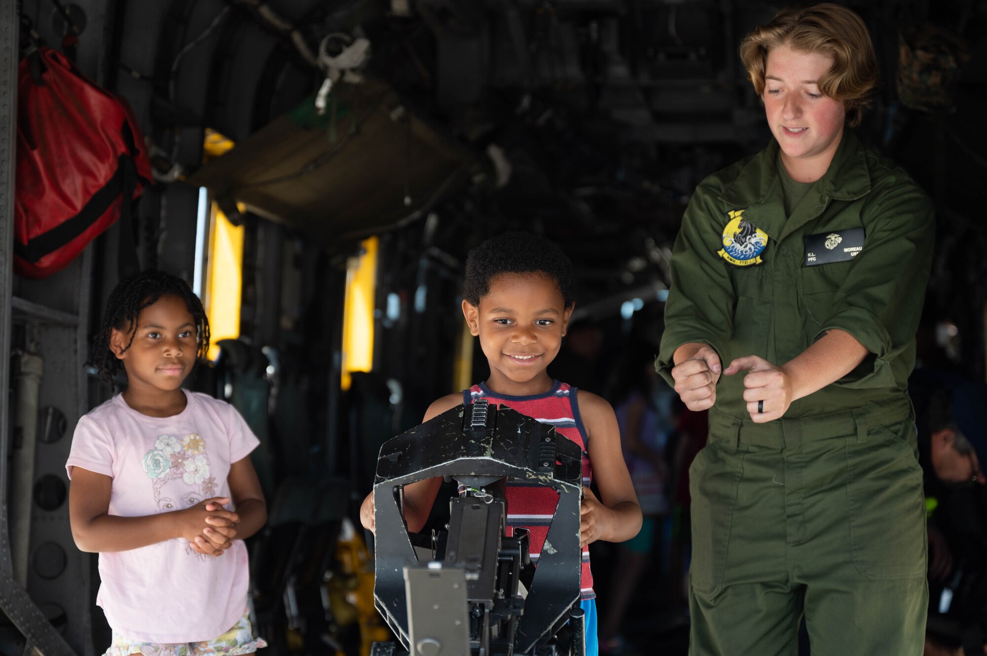 Children of service members assigned to Joint Base McGuire-Dix-Lakehurst participate in a Kids Understanding Deployment Operations event at JB MDL, N.J., Aug. 19, 2023. KUDOS was an event intended to help the children of JB MDL understand what their parents experienced when deploying. The Kids went through a small deployment line and observed demos from units across the installation.