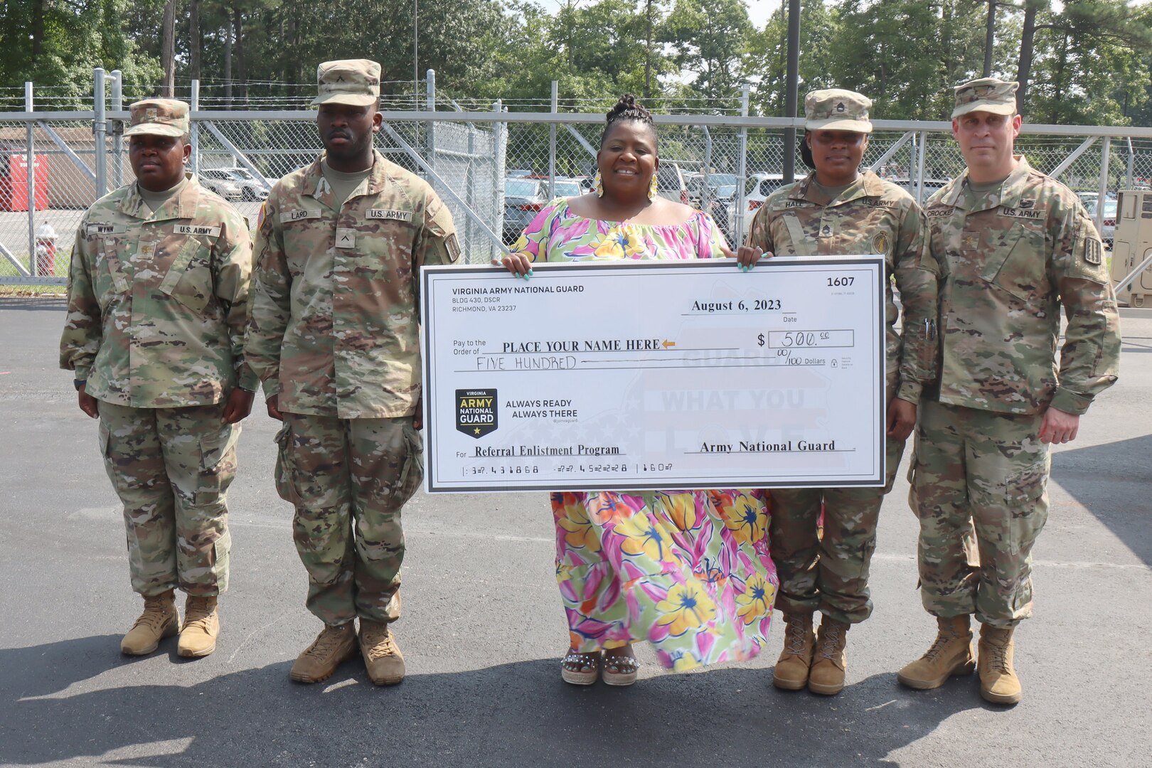 First civilian receives payment for VNG Referral Enlistment Program