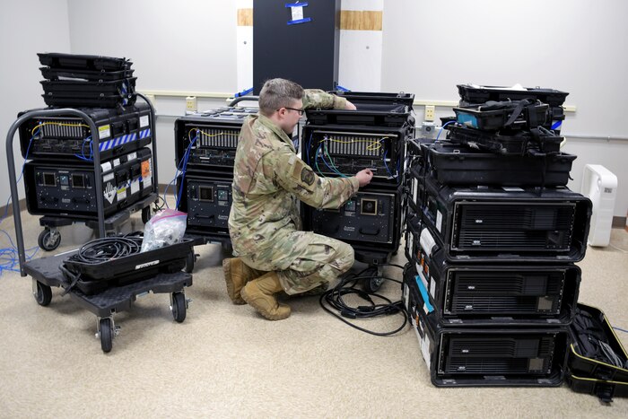 Airman squatting