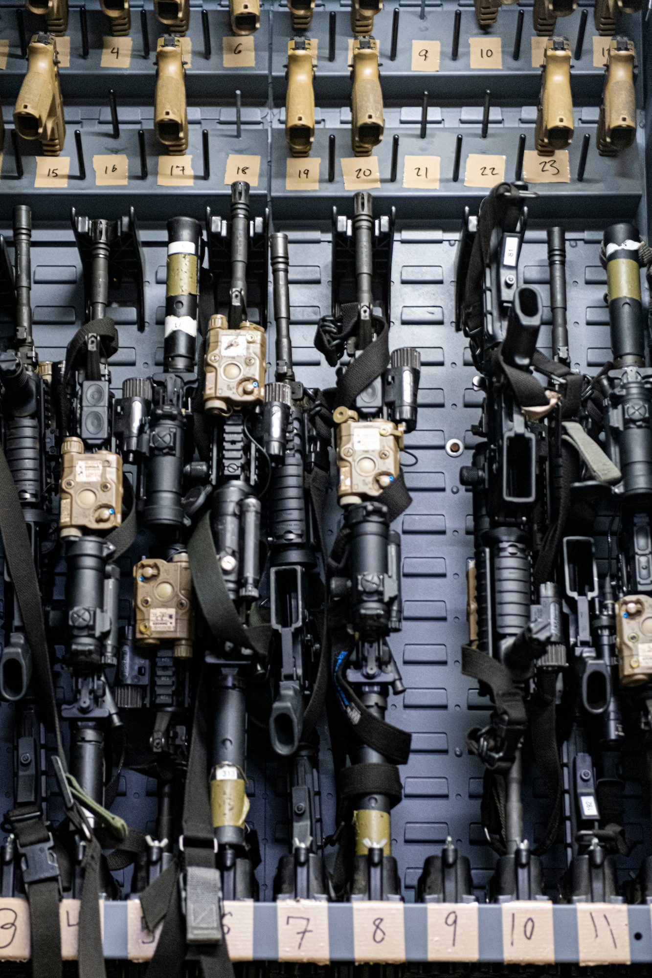 Photo of firearms in a locker
