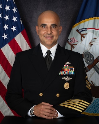 Official photo for NSA Souda Bay Command Master Chief Rafael Barney.