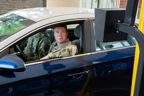 Man sitting in a car.