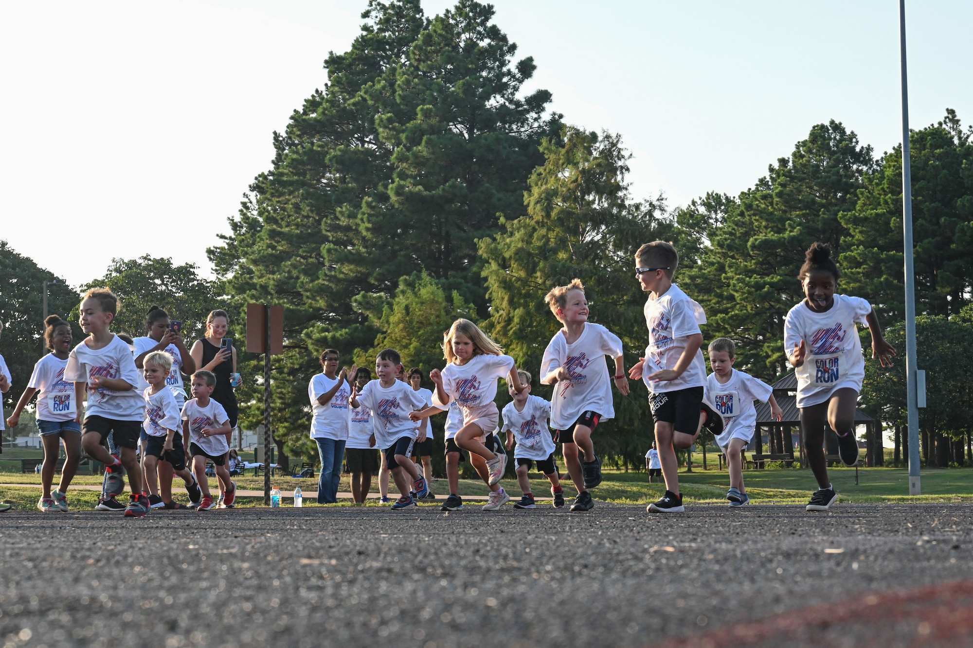 kids run on the track