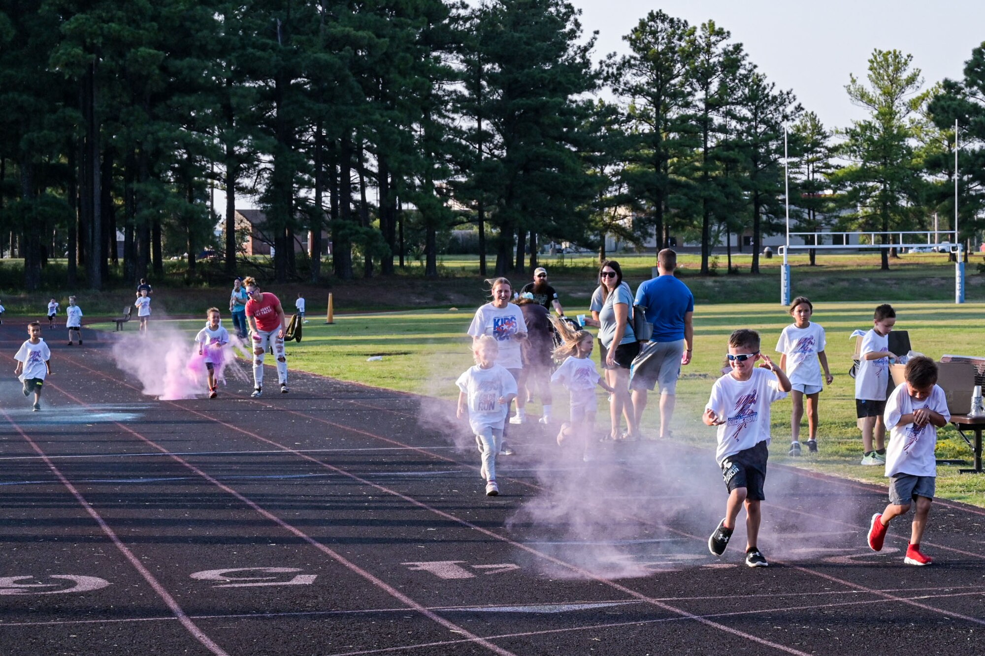 kids run on the track