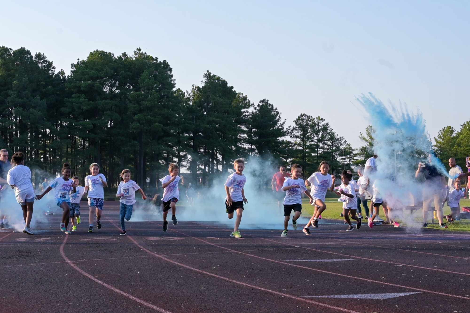 Kids running on the track