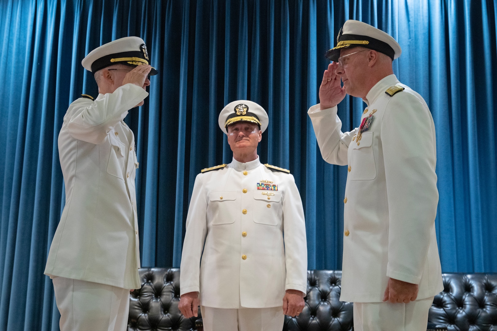 (L) Rear Adm. William Greene relieved (R) Rear Adm. Eric Ver Hage, as Commander, Navy Regional Maintenance Center (CNRMC) and Director, Surface Maintenance, Modernization and Sustainment (SEA 21) during a ceremony held at the Washington Navy Yard. Vice Admiral Bill Galinis, Commander, Naval Sea Systems Command (NAVSEA) hosted the ceremony.