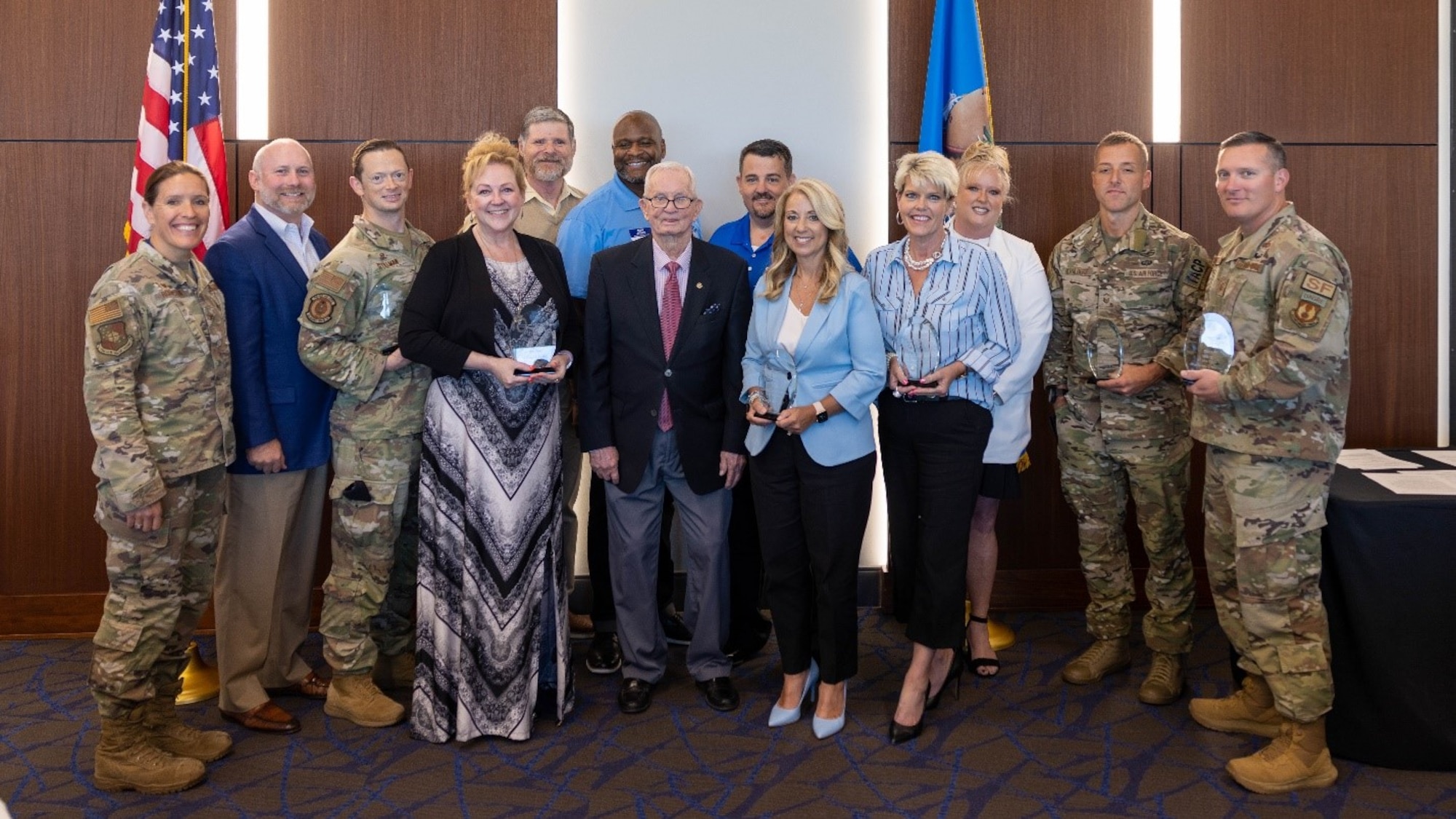 group photo with awards