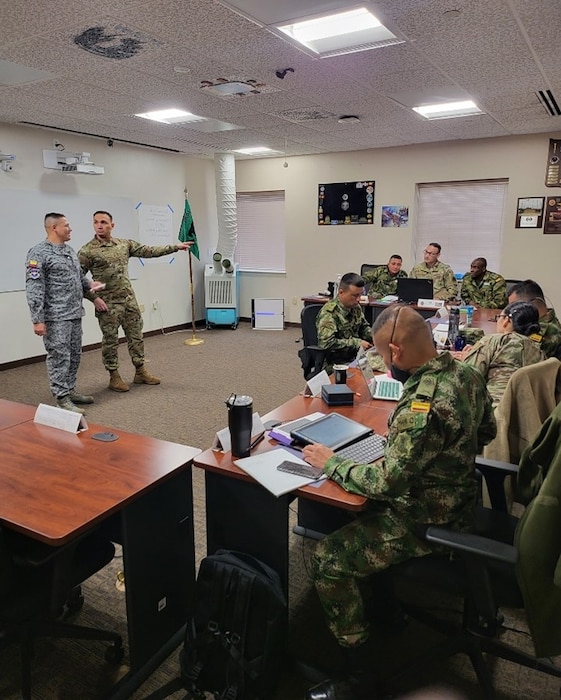 SMSgt Alejandro Velez teaches course with members of the Colombian Air Force