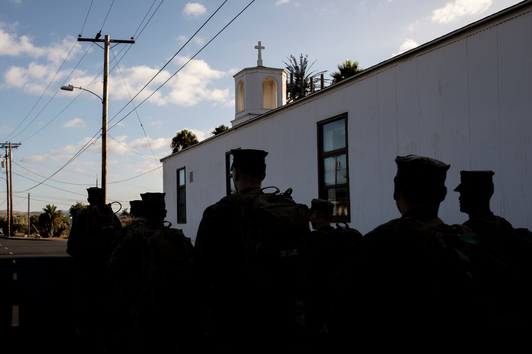 U.S. Navy Chaplains and Religious Program (RP) Specialists assigned to 1st Marine Division participate in security and ethics training on Marine Corps Base Camp Pendleton, California, October 1, 2019. The purpose of the annual training is to help Chaplains and RP’s become more efficient as a Religious Ministry Team (RMT).