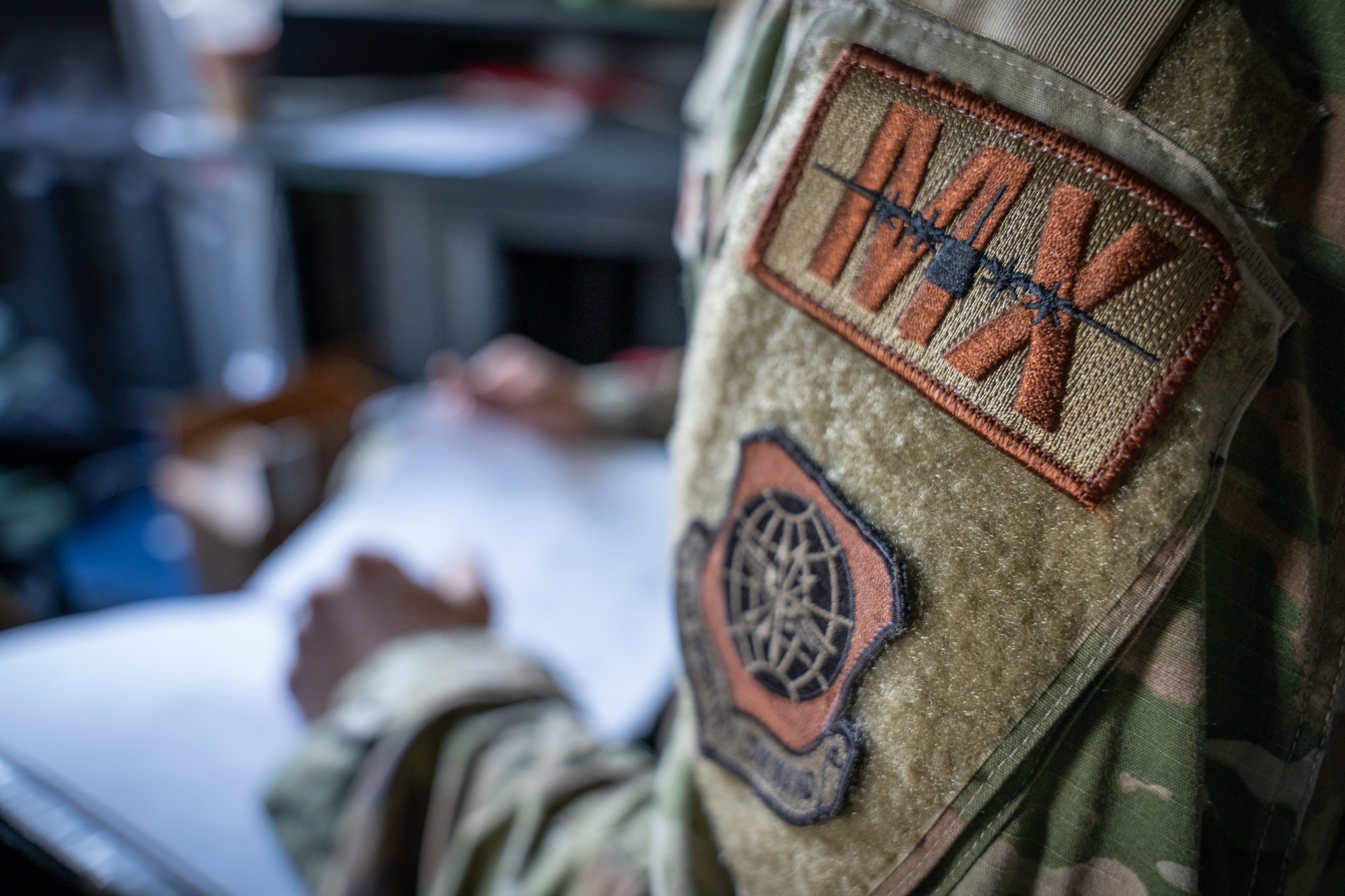 A C-130J Super Hercules maintenance patch from the 39th Airlift Squadron patch sits on a uniform at the Santiago de Chile Airport, Santiago, Chile, July 28, 2023, during exercise Southern Star 23. Exercise Southern Star 23 is a Chilean-led full-scale Special Operations, Joint, and Combined Employment Exercise. The training consists of staff planning, tactical maneuvers, and collaboration among SOUTHCOM components’ staff, Chilean Armed Forces, and interagency partners during a stabilization scenario which facilitates the opportunity for participants to execute and assess the staff’s ability to plan, coordinate and execute command and control, logistical support, and decision-making processes in a crisis scenario. (U.S. Air Force photo by Staff Sgt. Clayton Wear)
