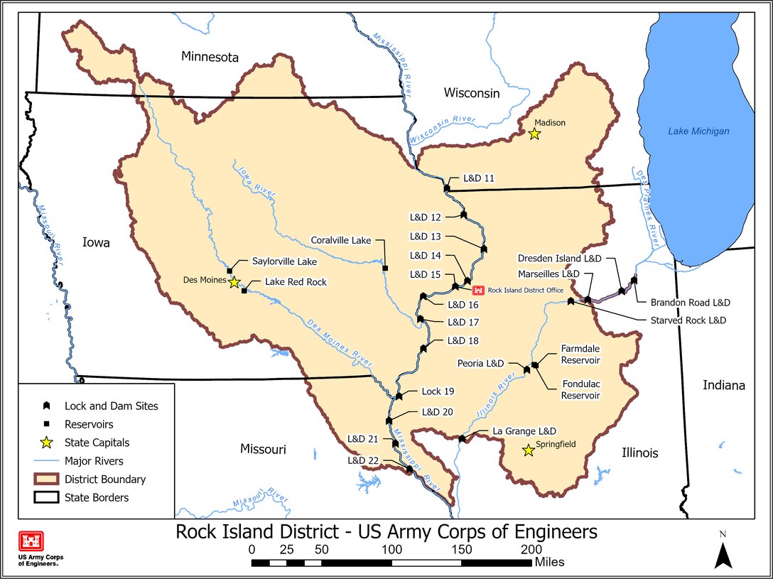 USACE Rock Island District Map