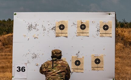 Basic Officer Leadership Course Soldiers train at JBSA-Camp Bullis firing range