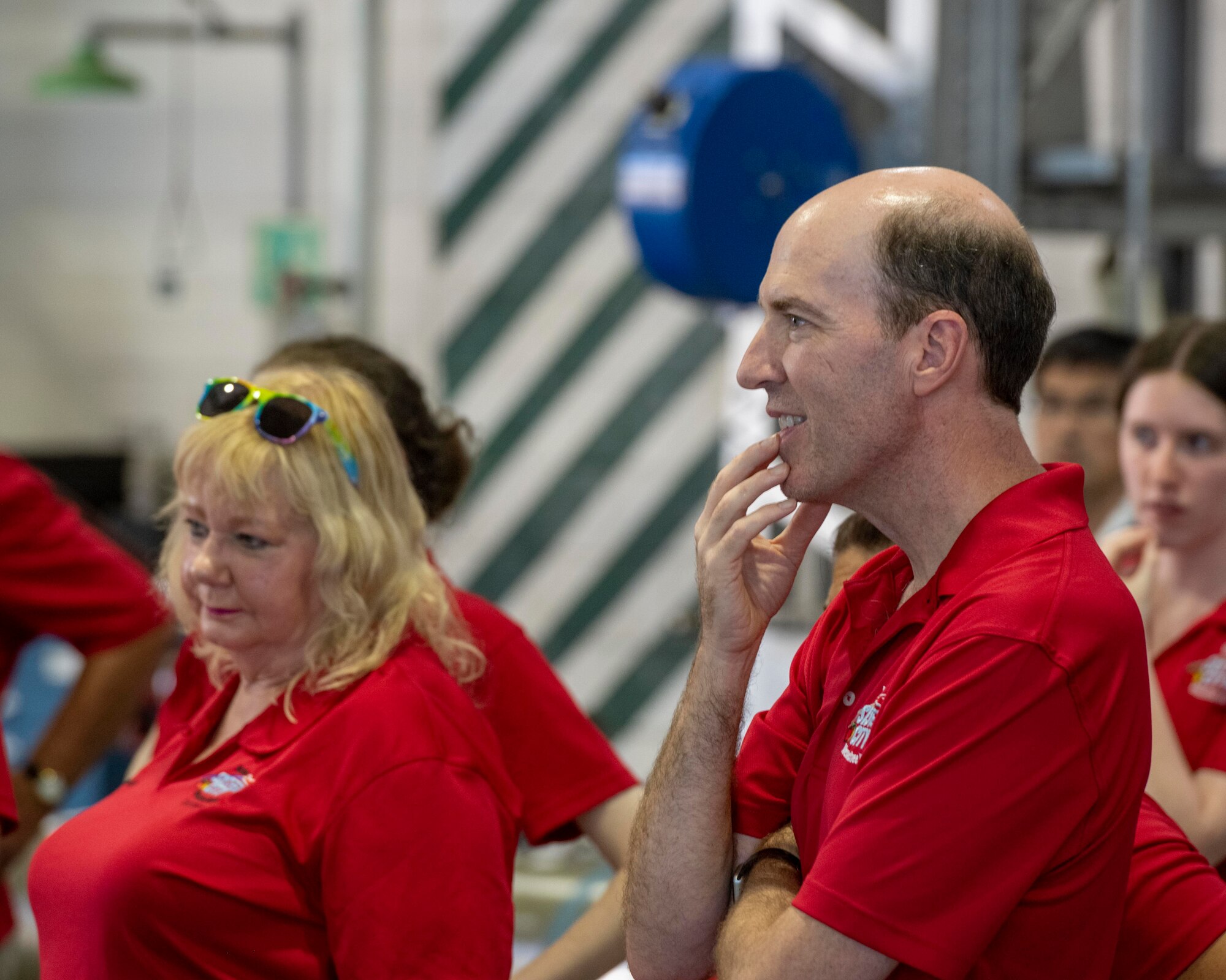 Sister city delegates receive a brief during their tour of Misawa Air Base, Japan.