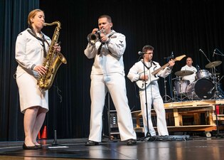 Navy Band Great Lakes performs at Lincoln North Star High School.