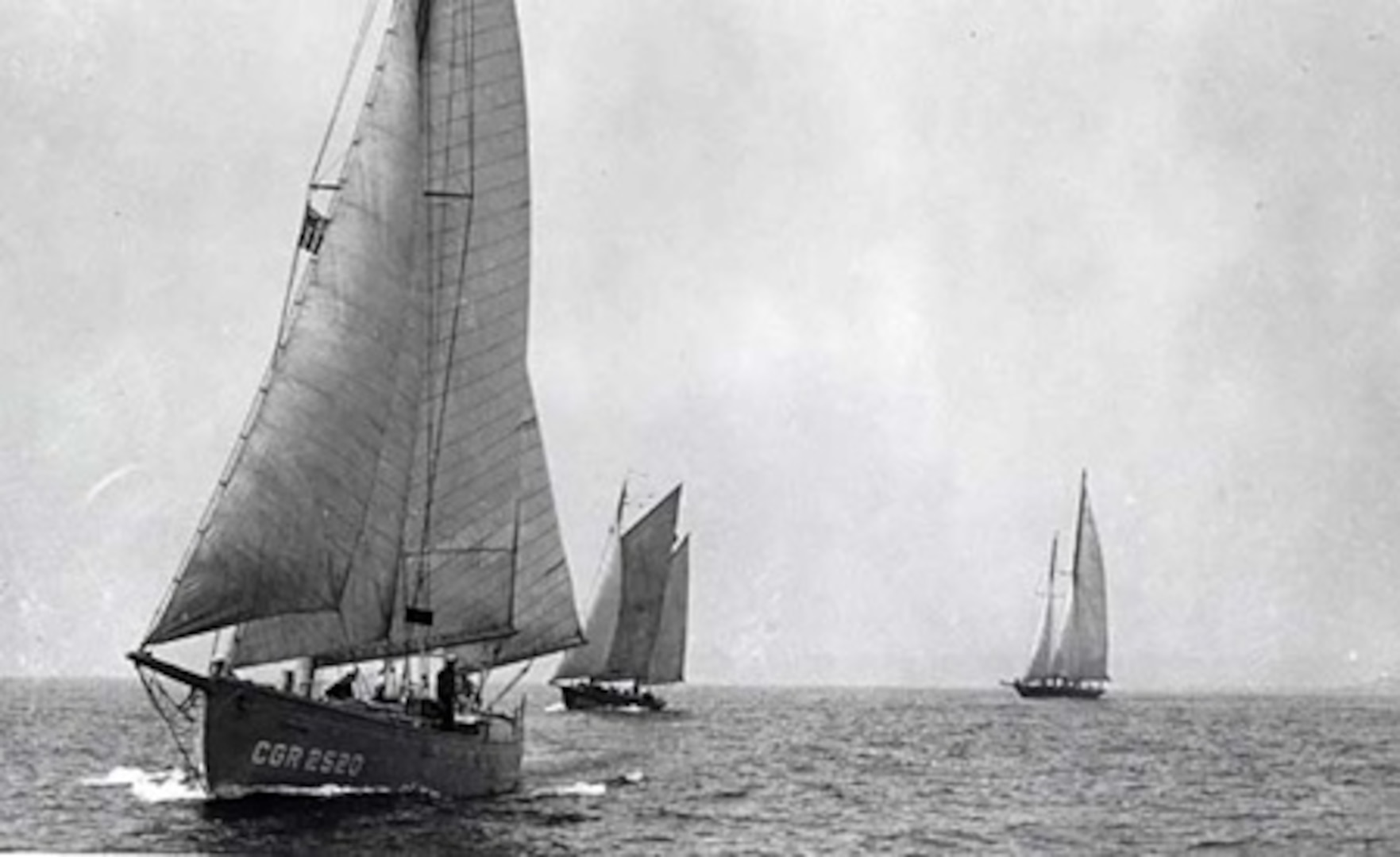 The 52-foot Corsair Fleet schooner, CGR-2520, patrolling off the coast of Massachusetts. (National Archives and Records Administration)