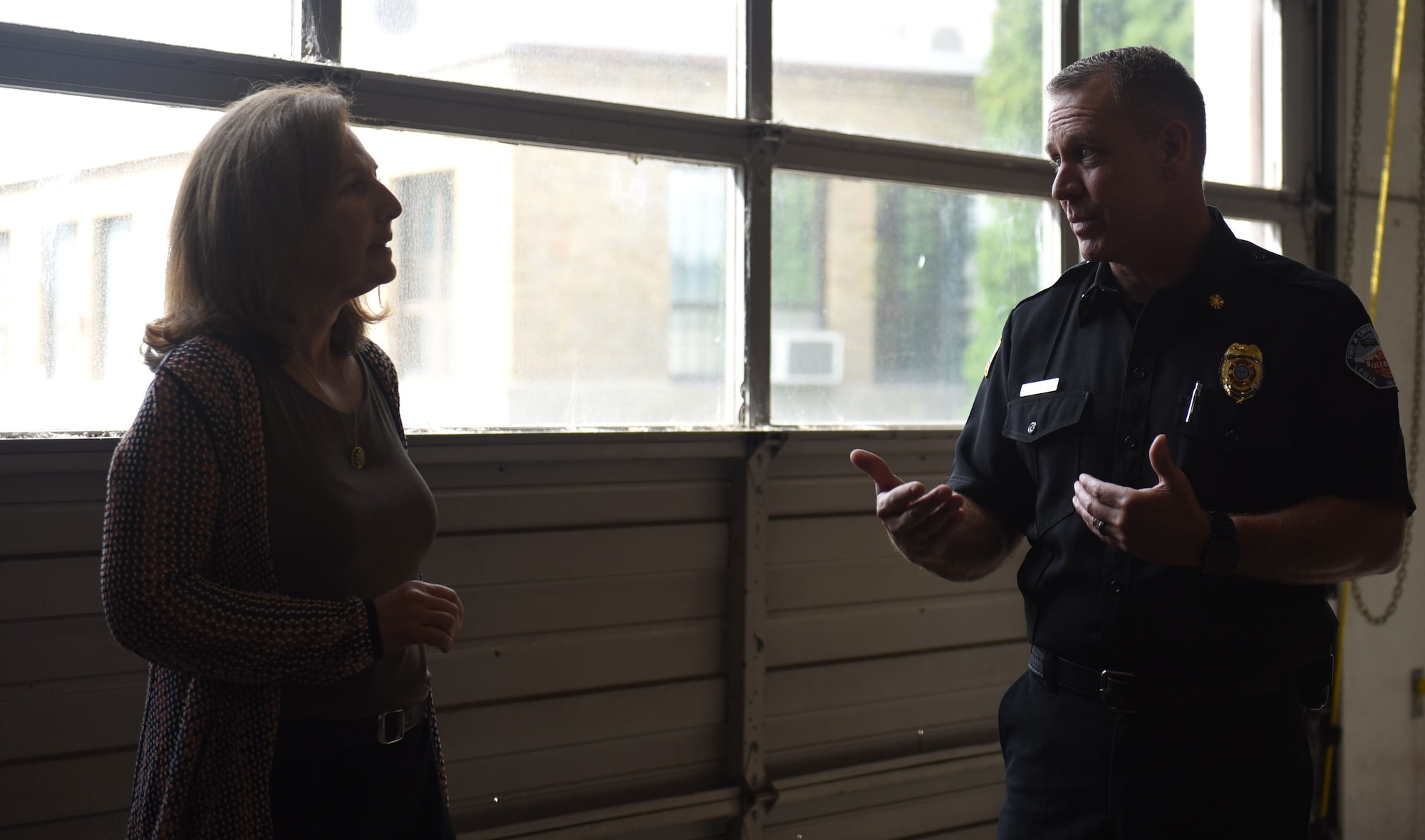 U.S. Representative Kim Schrier visited the 62d Airlift Wing to learn about the needs of the JBLM’s Fire Station 105 and how those needs can impact the station’s mission. (U.S. Air Force photo by Airman 1st Kylee Tyus)