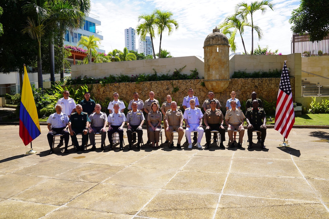 Multinational senior leader participants of the South American Defense Conference 2023 (SOUTHDEC 23), pose for a group photo.