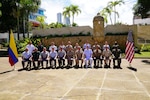 CARTAGENA, Colombia (Aug. 23, 2023) -- Multinational senior leader participants of the South American Defense Conference 2023 (SOUTHDEC 23), pose for a group photo. U.S. Army Gen. Laura Richardson, the commander of SOUTHCOM, joined defense leaders from 10 nations to discuss security challenges and regional cooperation during SOUTHDEC 23, hosted by Colombia Aug. 23-24, 2023. (Photo Erica Bechard, U.S. Southern Command Public Affairs)