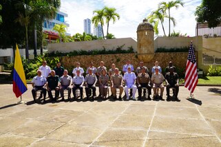 Multinational senior leader participants of the South American Defense Conference 2023 (SOUTHDEC 23), pose for a group photo.