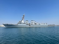 The Arleigh Burke-class guided-missile destroyer USS Roosevelt (DDG 80) arrives in Larnaca, Cyprus for a scheduled port visit. Roosevelt is on a scheduled deployment in the U.S. Naval Forces Europe area of operations, employed by the U.S. Sixth Fleet to defend U.S., allied and partner interests.(U.S. Embassy Cyprus courtesy photo)