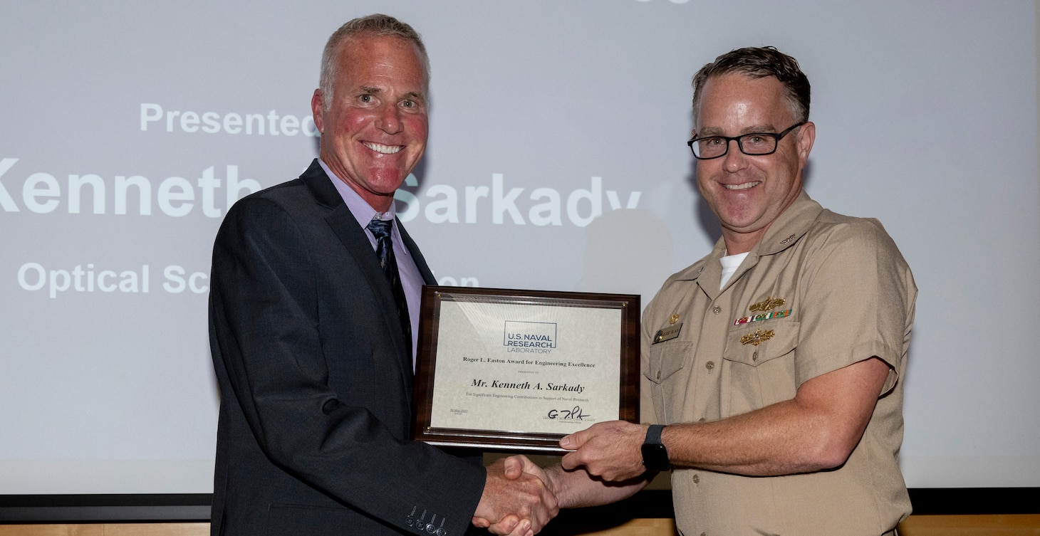 Roger L. Easton Awards Ceremony presented to Mr. Kenneth A Sarkady from optical Science Division