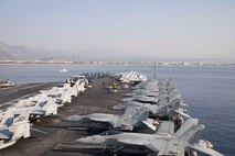 The world’s largest aircraft carrier USS Gerald R. Ford (CVN 78) arrives in Antalya, Türkiye for a scheduled port visit, Aug. 25, 2023. Gerald R. Ford is the U.S. Navy’s newest and most advanced aircraft carrier, representing a generational leap in the U.S. Navy’s capacity to project power on a global scale. The Gerald R. Ford Carrier Strike Group is on a scheduled deployment in the U.S. Naval Forces Europe area of operations, employed by U.S. Sixth Fleet to defend U.S., allied, and partner interests. (U.S. Navy photo by Mass Communication Specialist 1st Class William Spears)