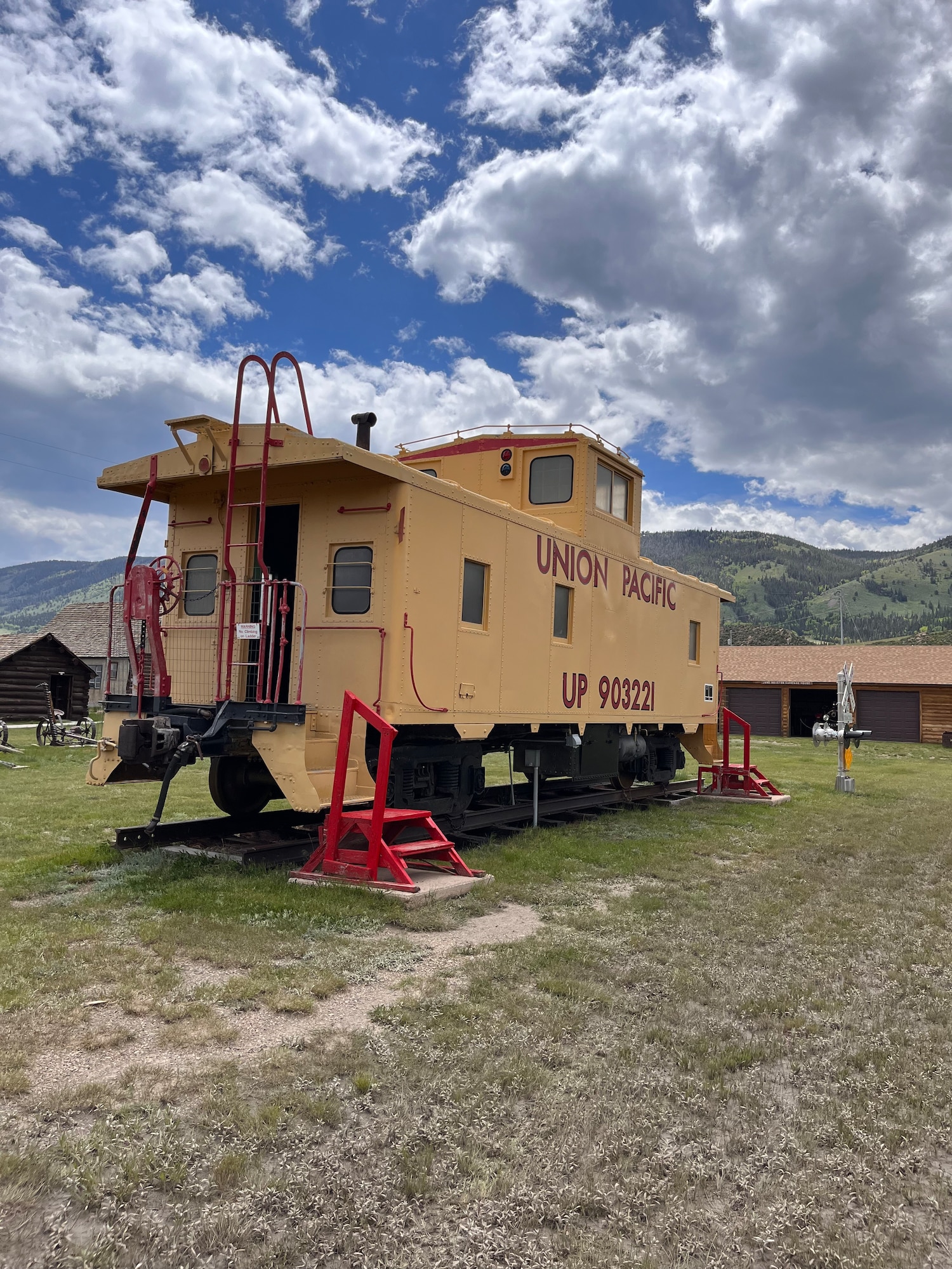A train at the Nici Self Museum in Centennial, Wyoming.