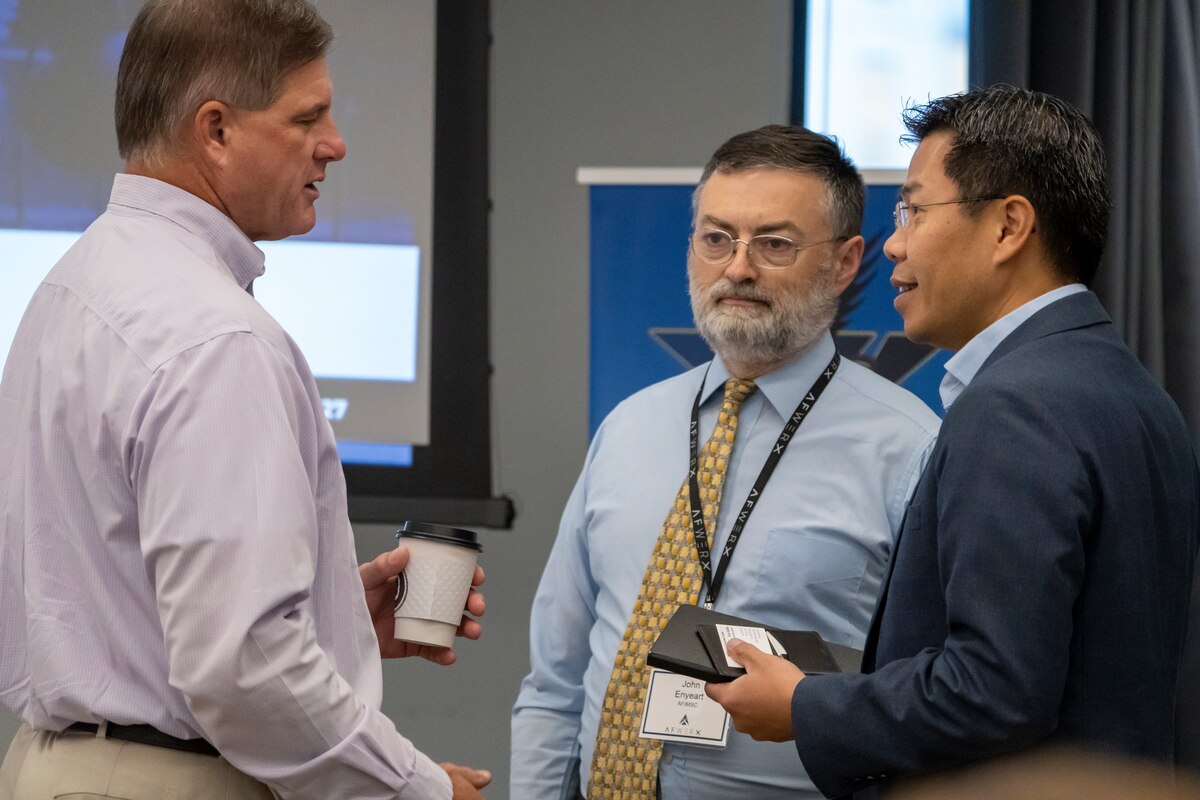 Air Force leaders meet with more than 20 industry partners at the Fed Supernova Spark Collider event at Capital Factory in Austin, Texas, Aug. 22, 2023.