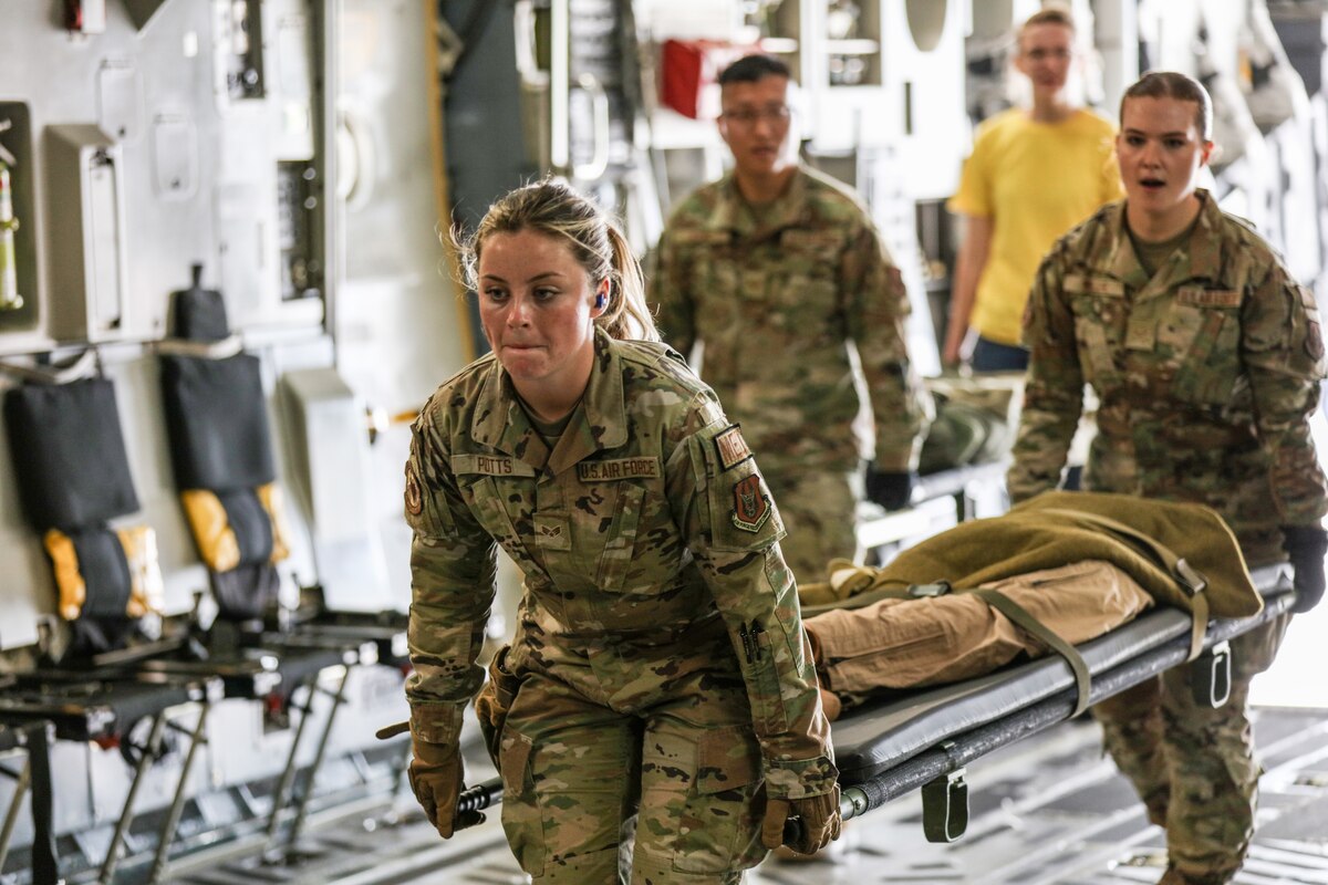 Image of Airmen training on aircraft.