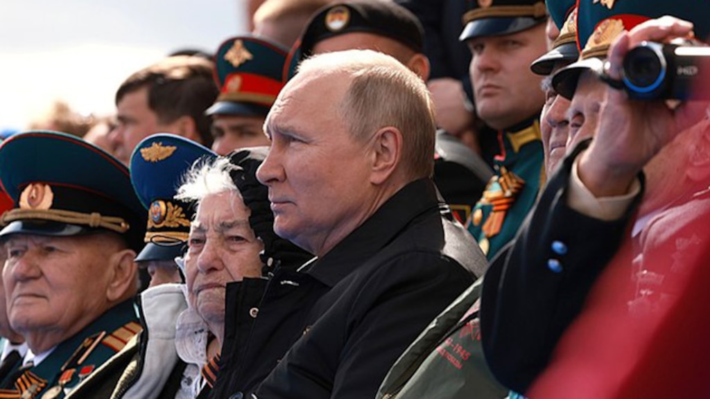President of Russia Vladimir Putin at the military parade in Red Square, Moscow, to mark the 77th anniversary of Victory in the Great Patriotic War.
