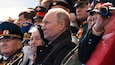 President of Russia Vladimir Putin at the military parade in Red Square, Moscow, to mark the 77th anniversary of Victory in the Great Patriotic War.
