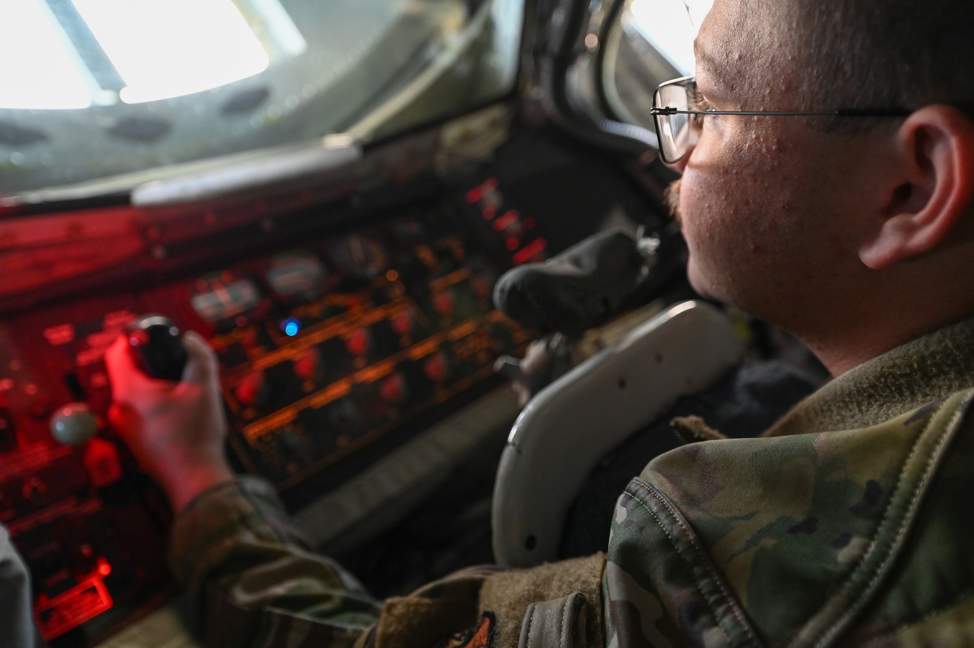 Airman in boom pod