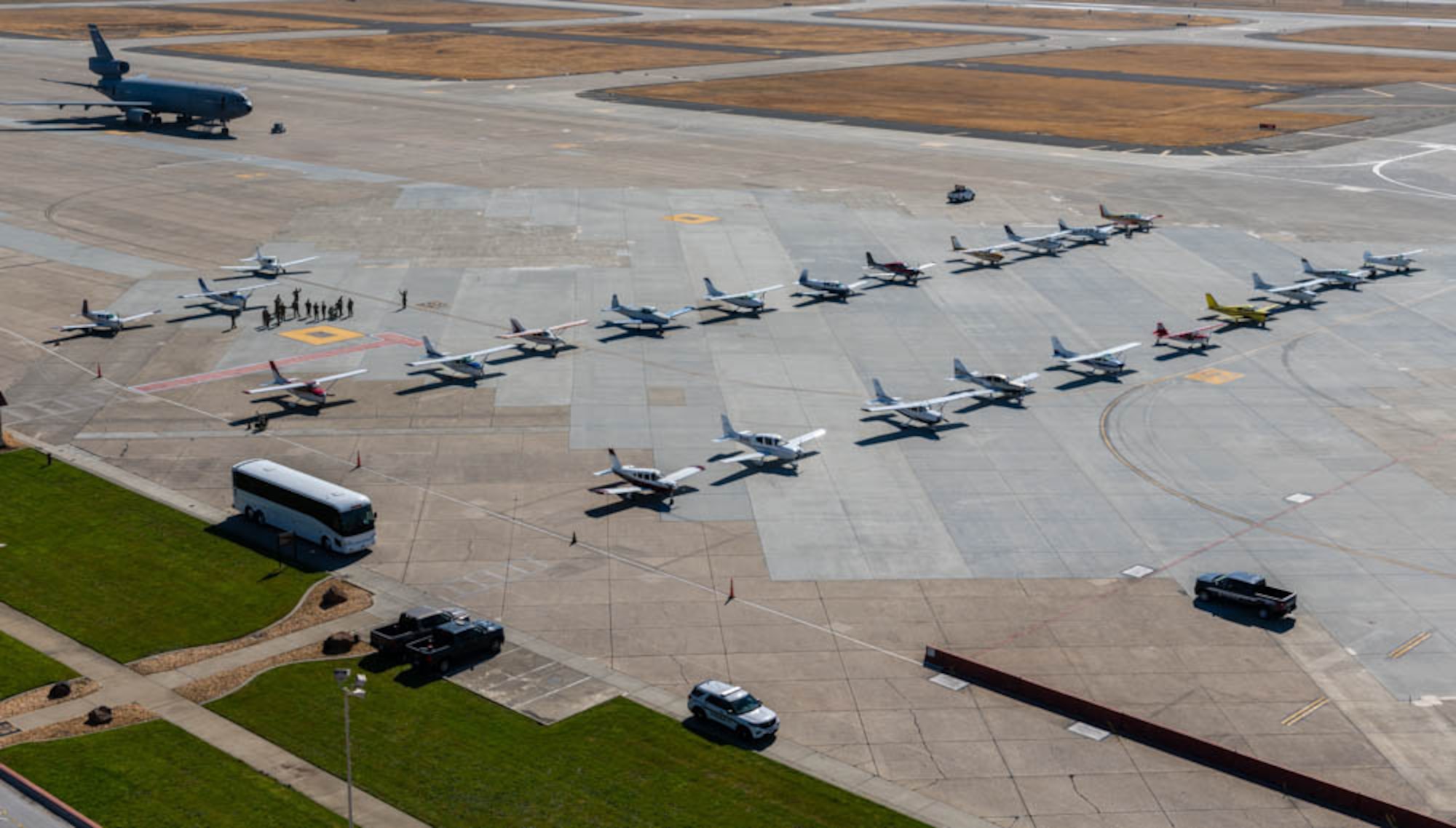 planes park on flightline
