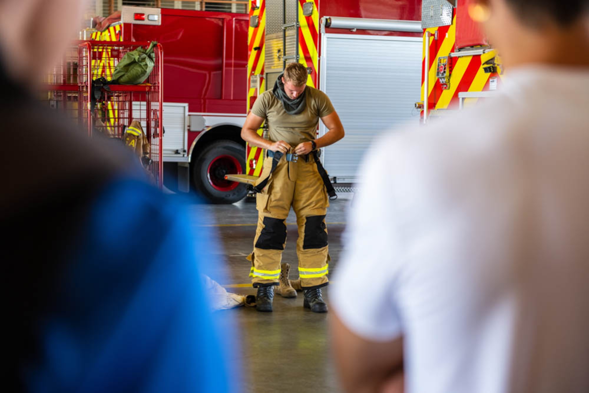 group watches firefighter