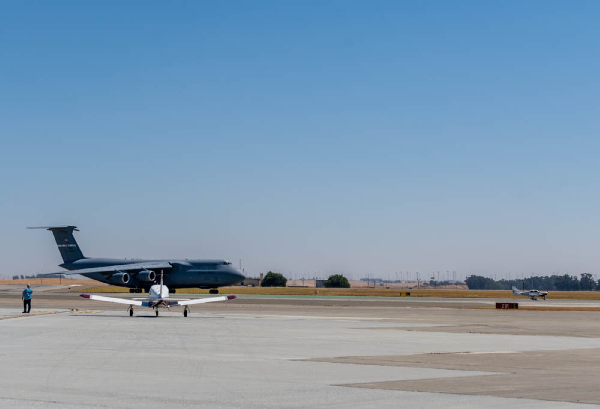 planes drive on flightline