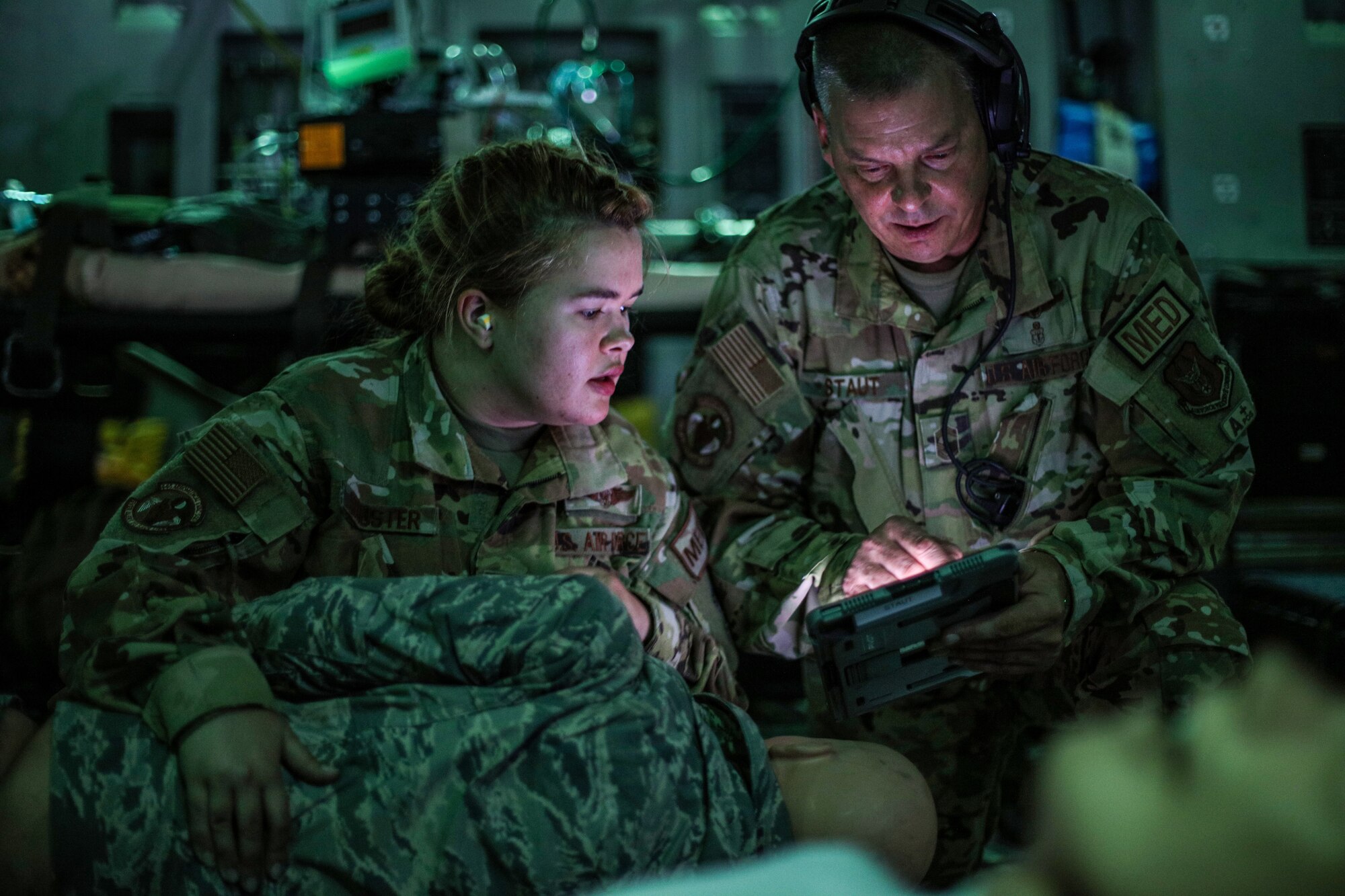 Image of Airmen training on aircraft.