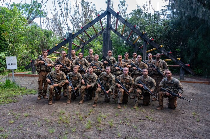 Ranger Assessment Course students, May 29, 2023, Schofield Barracks, Hawaii. While going through the RAC, students not only learned about the technical tactics, but they also conducted physical training and ruck marches to prepare them for the requirements at Ranger School. (U.S. Air Force photo by Tech. Sgt. Hailey Haux)
