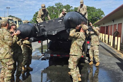 Florida National Guard Soldiers prepare for Hurricane Idalia search-and-rescue missions in Tallahassee, Fla., Aug. 29, 2023.